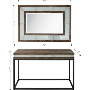 Homeroots Set Of Two 47" Brown And Black Frame Console Table   403857