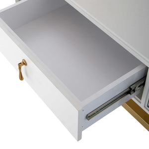 Homeroots 47" White And Gold Mirrored Console Table And Drawers   403866