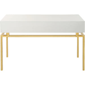 Homeroots 47" White And Gold Mirrored Console Table And Drawers   403866