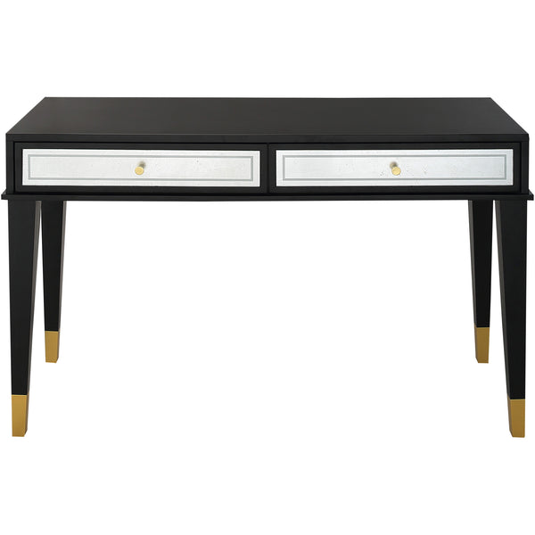 Homeroots 47" Black Silver And Gold Wood Console Table And Drawers   403867