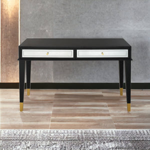 Homeroots 47" Black Silver And Gold Wood Console Table And Drawers   403867