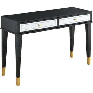 Homeroots 47" Black Silver And Gold Wood Console Table And Drawers   403867