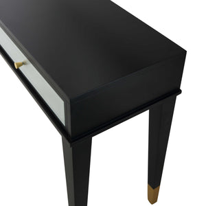 Homeroots 47" Black Silver And Gold Wood Console Table And Drawers   403867