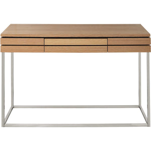 Homeroots 47" Brown And Silver Frame Console Table And Drawers   403868