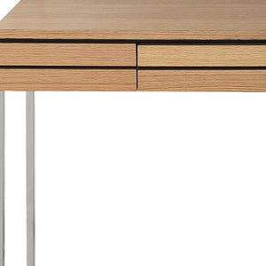 Homeroots 47" Brown And Silver Frame Console Table And Drawers   403868