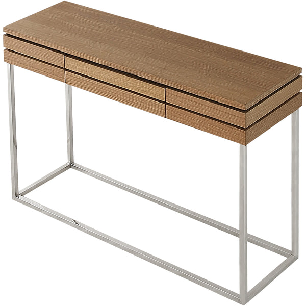 Homeroots 47" Brown And Silver Frame Console Table And Drawers   403868