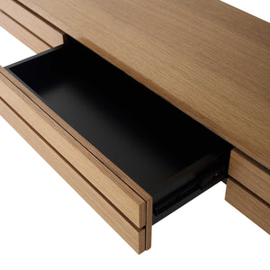 Homeroots 47" Brown And Silver Frame Console Table And Drawers   403868