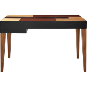 HomeRoots 51" Wood Brown Console Table with Mirrored Accents & Soft-Close Drawers for Stylish Storage Solutions 403870