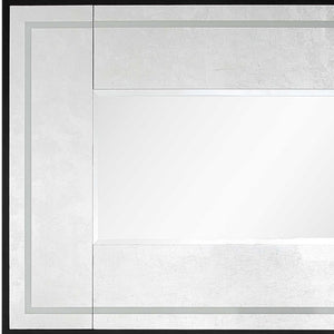 HomeRoots 47" Black and Silver Mirrored Console Table with Drawers - Modern Accent for Entryway & Living Rooms 403872