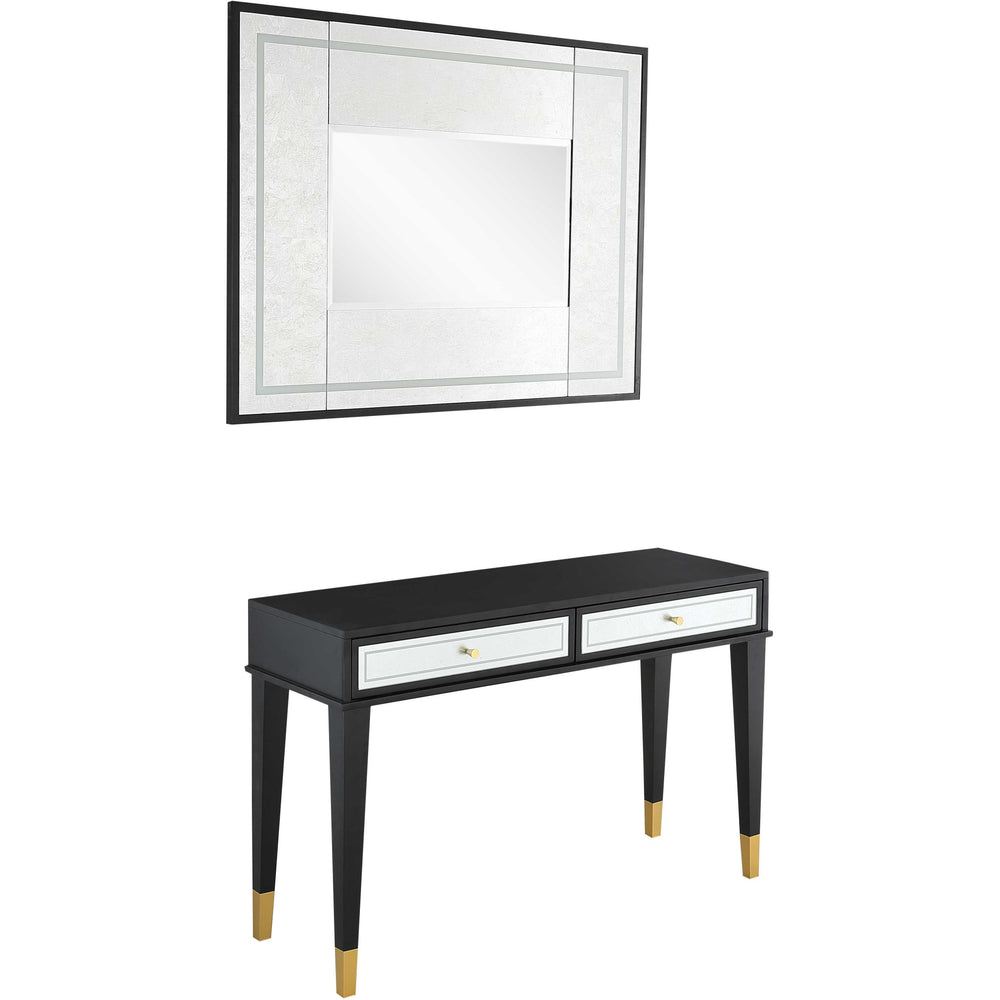 Homeroots Set Of Two 47" Black Console Table And Drawers   403872