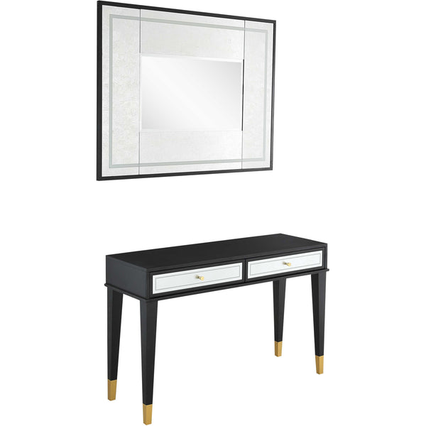 Homeroots Set Of Two 47" Black Console Table And Drawers   403872