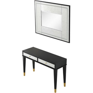Homeroots Set Of Two 47" Black Console Table And Drawers   403872