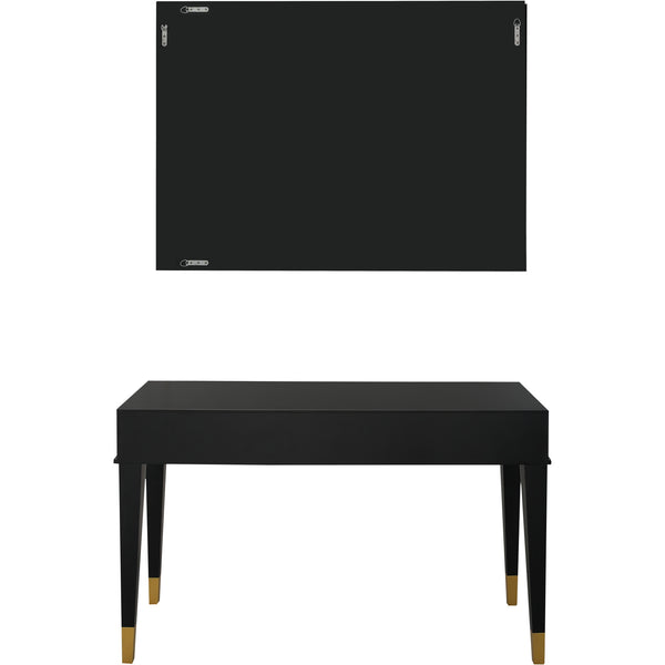Homeroots Set Of Two 47" Black Console Table And Drawers   403872