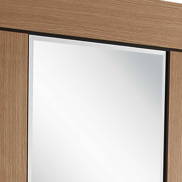 HomeRoots 47" Sleek Brown and Silver Console Table with Drawer & Mirror - Stylish Entryway or Living Room Charm 403873