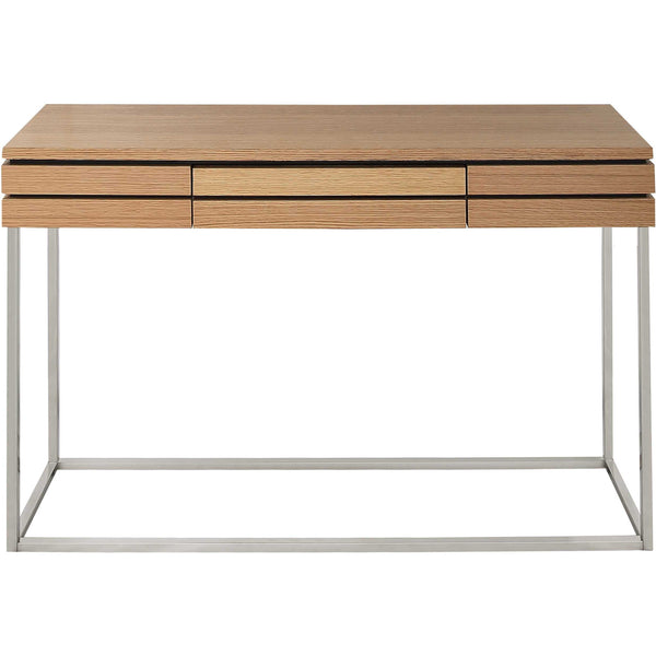 Homeroots Set Of Two 47" Brown And Silver Sled Console Table And Drawers   403873