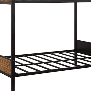 Homeroots Black Brown Full Over Full Bunk Bed  Steel 403880