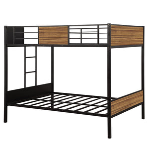 Homeroots Black Brown Full Over Full Bunk Bed  Steel 403880