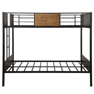 Homeroots Black Brown Full Over Full Bunk Bed  Steel 403880