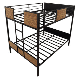 Homeroots Black Brown Full Over Full Bunk Bed  Steel 403880