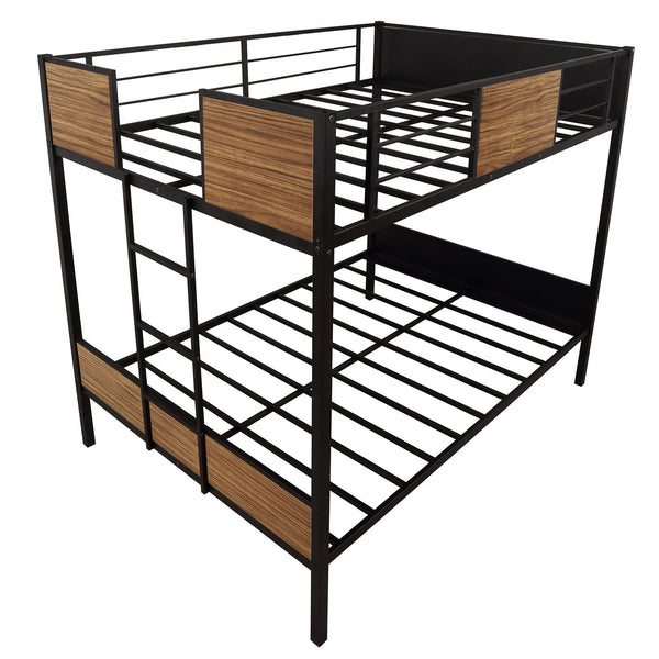Homeroots Black Brown Full Over Full Bunk Bed  Steel 403880