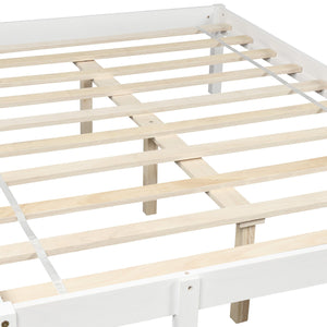 Homeroots White Twin Size Full Size Bunk Bed  Manufactured Wood And Solid Wood 403885