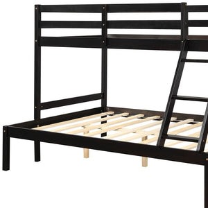 Homeroots Brown Twin Size Full Size Bunk Bed  Manufactured Wood And Solid Wood 403886
