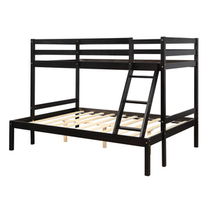 Homeroots Brown Twin Size Full Size Bunk Bed  Manufactured Wood And Solid Wood 403886