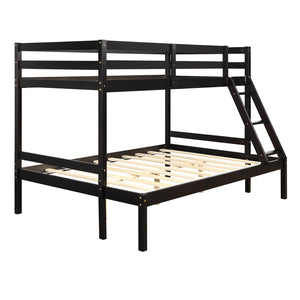 Homeroots Brown Twin Size Full Size Bunk Bed  Manufactured Wood And Solid Wood 403886
