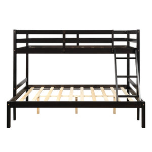 Homeroots Brown Twin Size Full Size Bunk Bed  Manufactured Wood And Solid Wood 403886