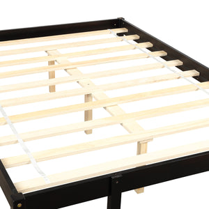 Homeroots Brown Twin Size Full Size Bunk Bed  Manufactured Wood And Solid Wood 403886