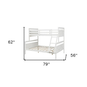 Homeroots White Twin Over Full Size Bunk Bed  Manufactured Wood And Solid Wood 403892