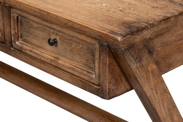 Sarreid Kitchen Desk Brown - Stylish Reclaimed Fir With 3 Drawers For Organized Home Office Or Kitchen Space Brown  40390-2