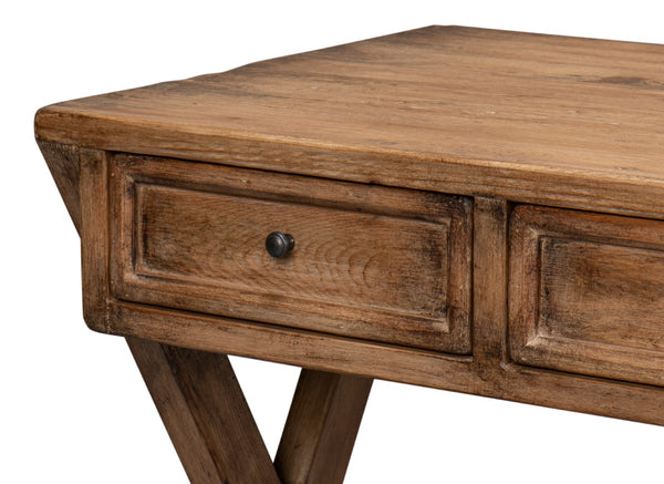 Sarreid Kitchen Desk Brown - Stylish Reclaimed Fir With 3 Drawers For Organized Home Office Or Kitchen Space Brown  40390-2