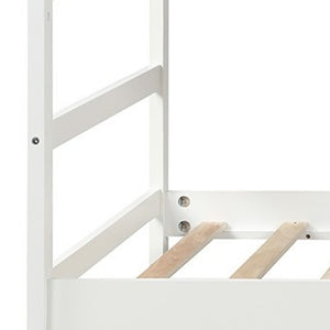 Homeroots White Twin Over Twin Bunk Bed With Trundle  Manufactured Wood And Solid Wood 403907