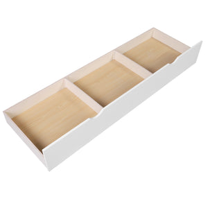 Homeroots White Twin Size L Shaped Double Bunk Bed With Drawer  Manufactured Wood And Solid Wood 403912