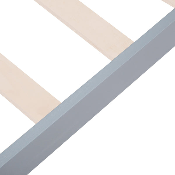 Homeroots Gray Twin Size L Shaped Double Bunk Bed With Drawer  Manufactured Wood And Solid Wood 403913