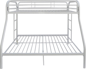 Homeroots White Twin Xl Over Queen Size Metal Bunk Bed  Steel 403917