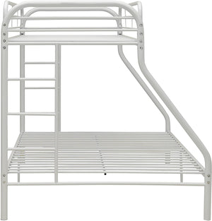 Homeroots White Twin Xl Over Queen Size Metal Bunk Bed  Steel 403917