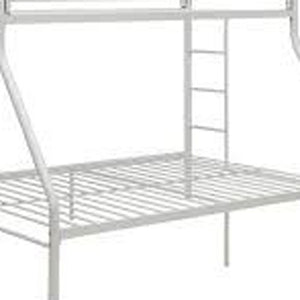Homeroots White Twin Xl Over Queen Size Metal Bunk Bed  Steel 403917