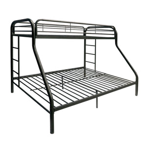 Homeroots Black Twin Over Full Size Bunk Bed  Steel 403918