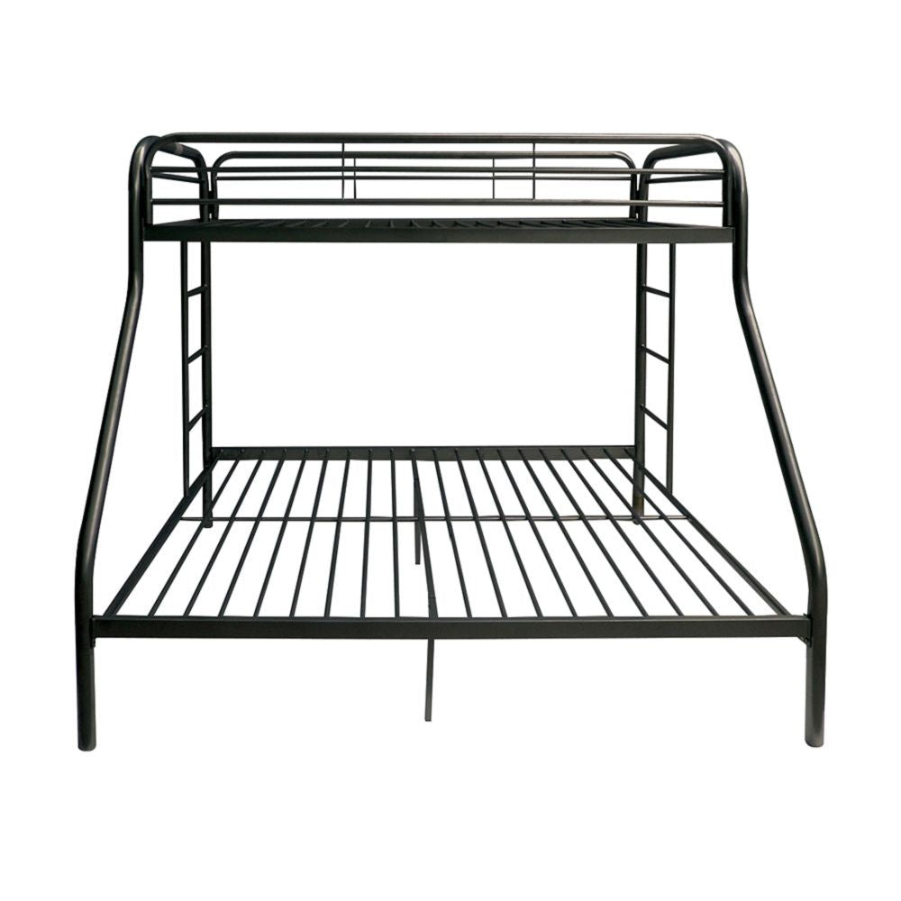 Homeroots Black Twin Over Full Size Bunk Bed  Steel 403918