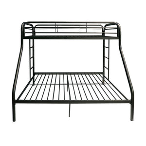 Homeroots Black Twin Over Full Size Bunk Bed  Steel 403918