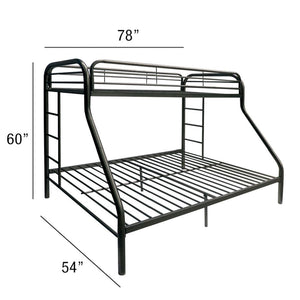 Homeroots Black Twin Over Full Size Bunk Bed  Steel 403918