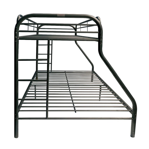 Homeroots Black Twin Over Full Size Bunk Bed  Steel 403918