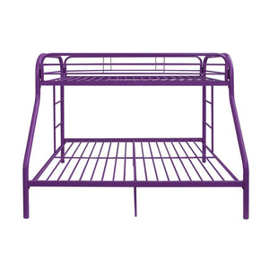 Homeroots Purple Twin Over Full Size Bunk Bed  Steel 403919