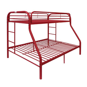 Homeroots Red Twin Over Full Size Bunk Bed  Steel 403920