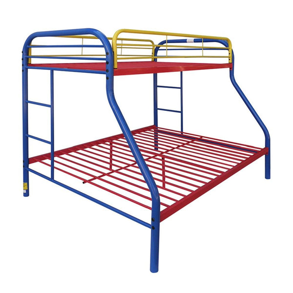Homeroots Colorful  Twin Over Full Size Bunk Bed  Steel 403921
