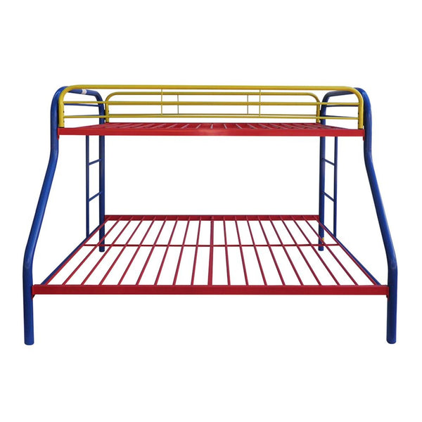 Homeroots Colorful  Twin Over Full Size Bunk Bed  Steel 403921