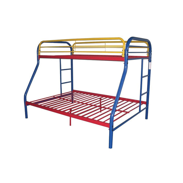 Homeroots Colorful  Twin Over Full Size Bunk Bed  Steel 403921