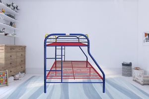 Homeroots Colorful  Twin Over Full Size Bunk Bed  Steel 403921